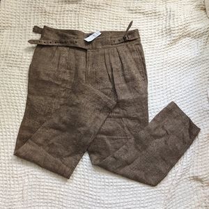 BNWT Gurkha trousers in herringbone linen sz 34